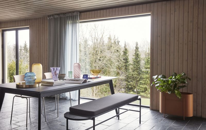 Hübsch Norm Bänk Svart 180x45xh49cm