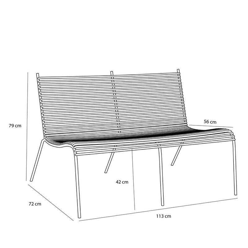 Hübsch String Bänk Svart 122x75xh80cm