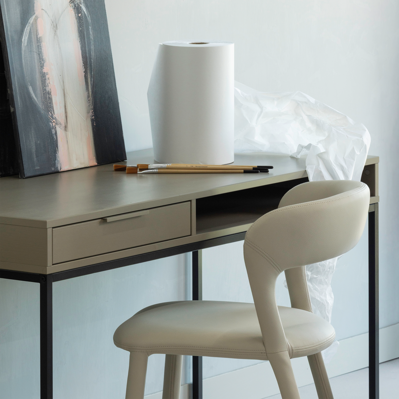 WOOOD Noble Matstol i Läderlook Beige 2 st