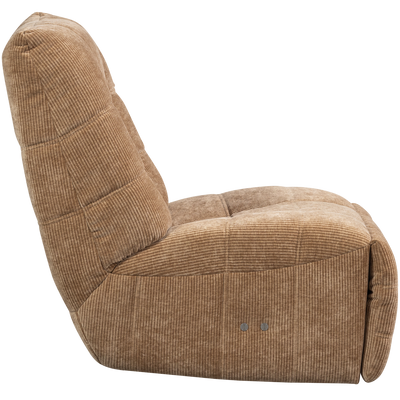 WOOOD HEIN Elektrisk Reclinerfåtölj i Ljusbrun Ribbad Textil