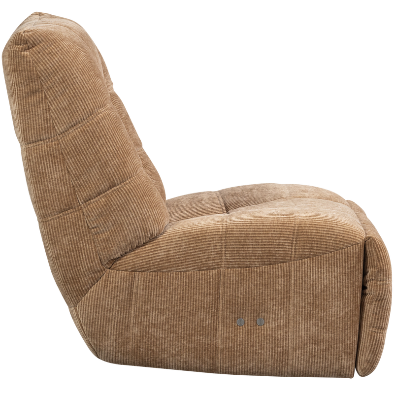 WOOOD HEIN Elektrisk Reclinerfåtölj i Ljusbrun Ribbad Textil