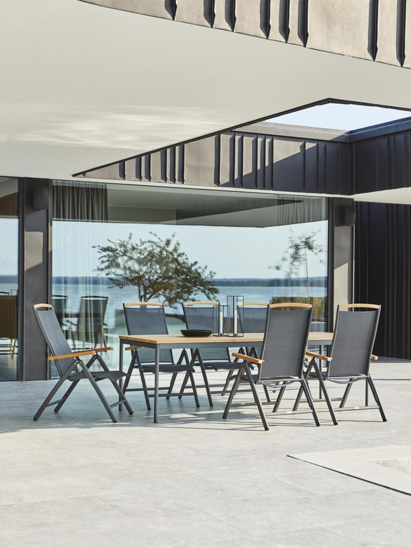 Brafab Nox Matbord 90x240 cm Antracit/Teak