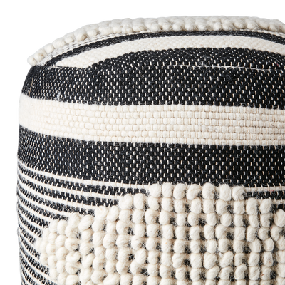 Affari of Sweden MINNA Sittpuff, Svart/elfenben