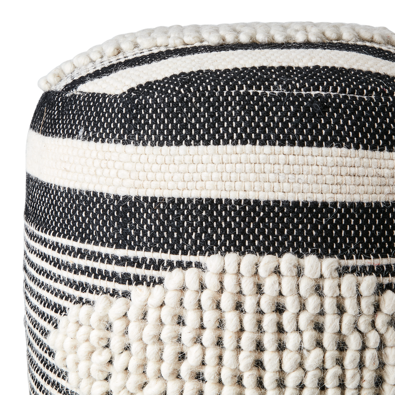 Affari of Sweden MINNA Sittpuff, Svart/elfenben