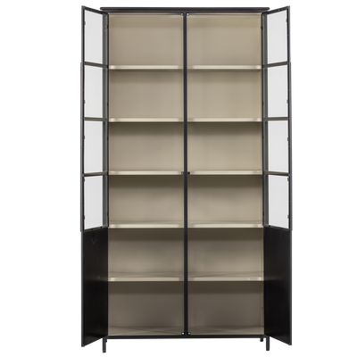 WOOOD EXHIBIT XL vitrinskåp med 2 dörrar i metall - svart