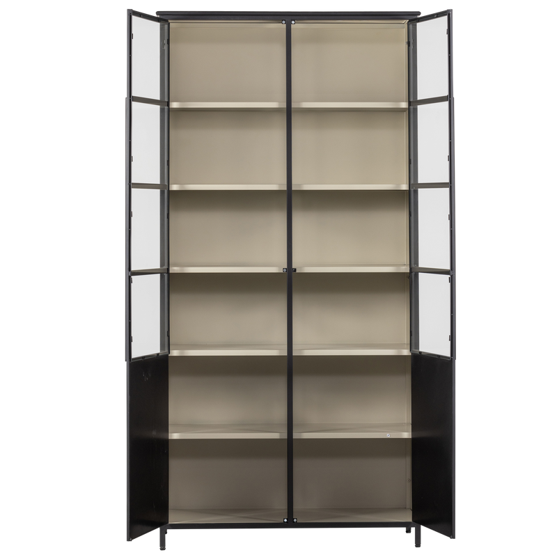 WOOOD EXHIBIT XL vitrinskåp med 2 dörrar i metall - svart