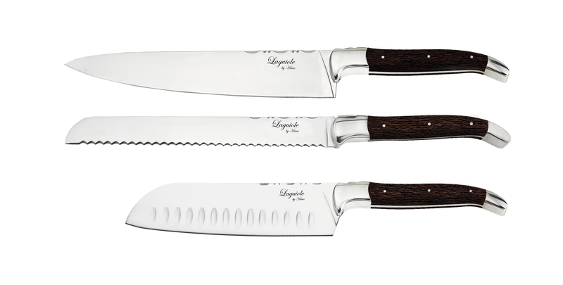 Laguiole By Hâws kockknivset med 3 delar, handtag i wengéträ
