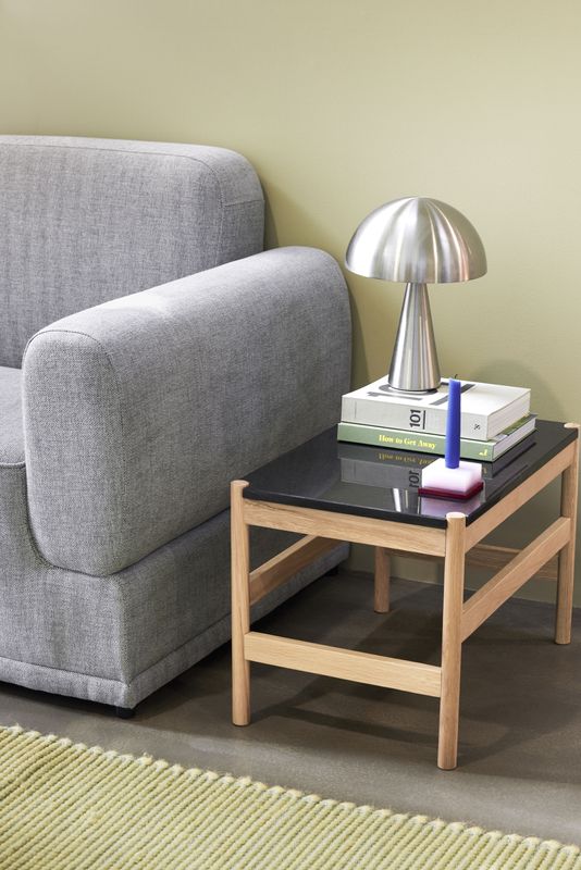 Hübsch Raw Sidobord Svart/Natur 60x40xh42cm