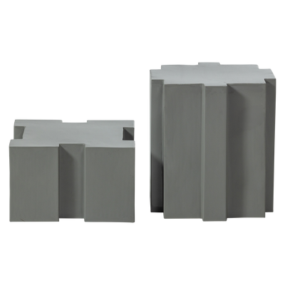 WOOOD Jasmir Sidobord Set - Metall Grå