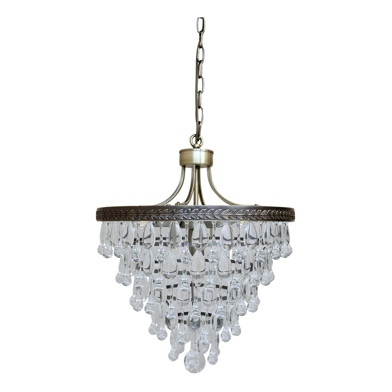 Chiq Antique Versailles Ljuskrona med droppformade glasprismor