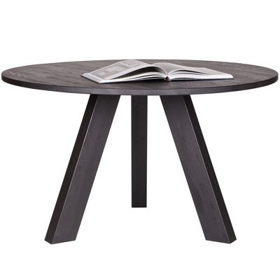 WOOOD Rhonda Rund Matbord 129 cm i Svart Ek