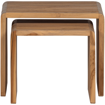 WOOOD Jasmijn Sidobord Återvunnet Teak - Set om 2