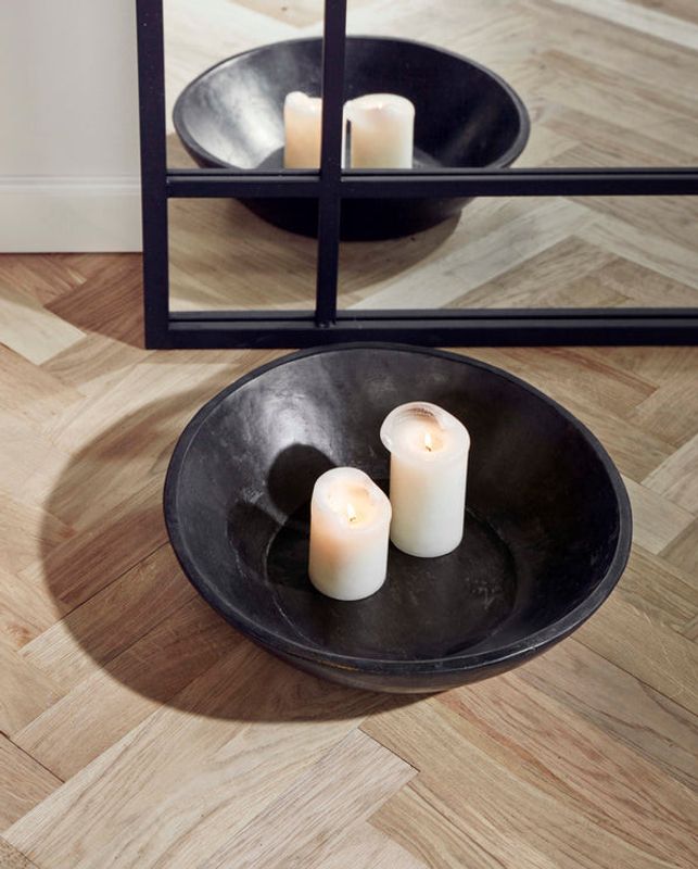 Nordal WOODEN rund skål, svart