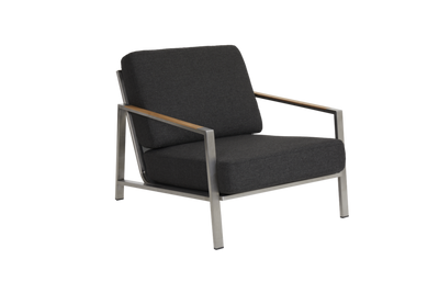 Brafab Naos fåtölj rostfritt stål/nearly black