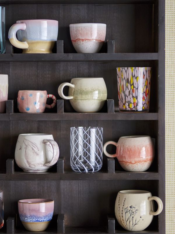 Bloomingville Palma Mugg, Grön, Stengods - 4-pack