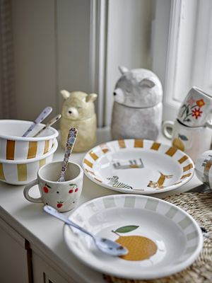 Bloomingville Mini Jesse Tableware Set, Orange, Iron - 4-pack