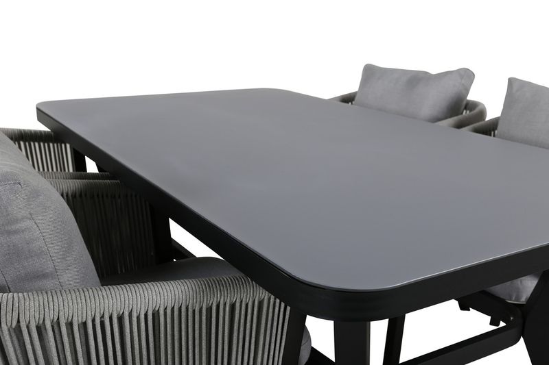 Venture Home Virya Rektangulärt Matbord 160 x 90 Svart + 4 st Matstolar Svart