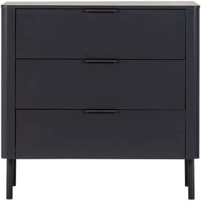 WOOOD Gunnar Byrå med Lådor i Matt Svart Furu