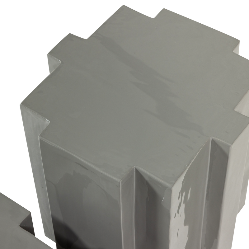 WOOOD Jasmir Sidobord Set - Metall Grå