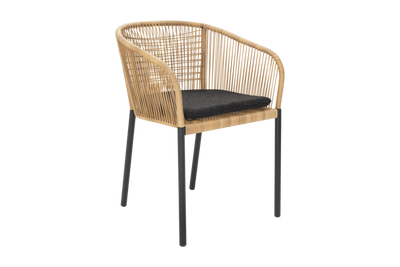 Brafab Delta Stol Svart / Natural Wicker / Teddy Black