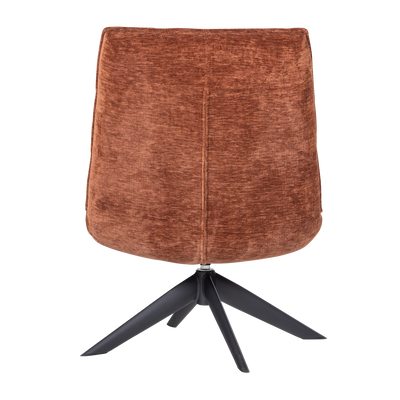 WOOOD Jouke Snurrfåtölj i Chenillestruktur Rostbrun