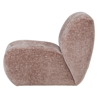 WOOOD NOMU Fåtölj - Craquele Sammet Ljusrosa