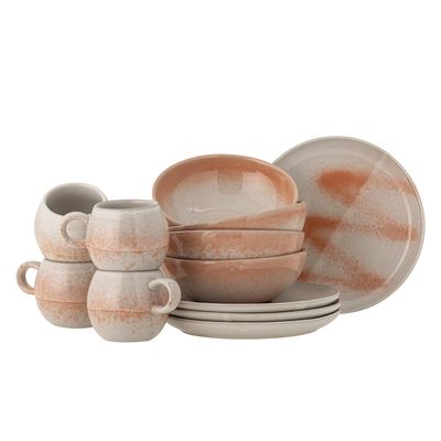 Bloomingville Paula Breakfast Set, Orange, Stengods