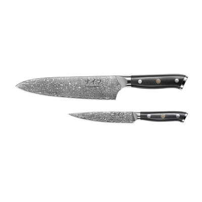 Damaskus By Hâws G10 Kockkniv 32 cm + Allkniv 24 cm