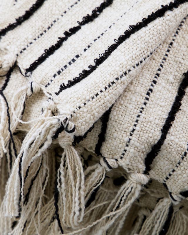 House Doctor Lines Överkast Svart/Off-white