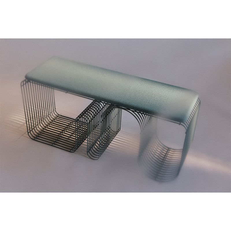 AYTM Curva Bänk Dusty Blue 100x43.2 cm
