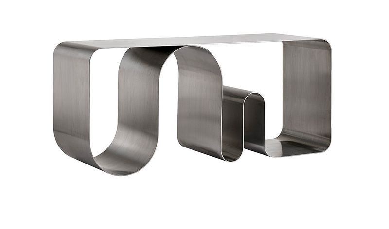AYTM Curva Bänk Silver 100x43 cm