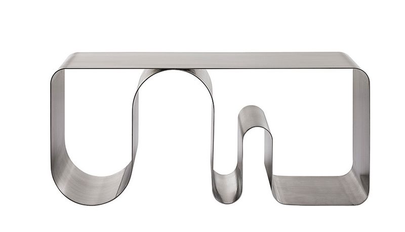 AYTM Curva Bänk Silver 100x43 cm
