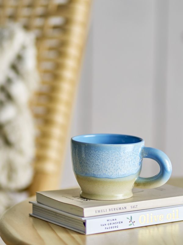 Bloomingville Safie Mugg, Blå, Stengods - 12-pack