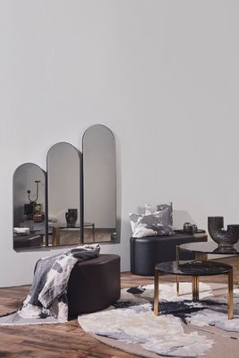 AYTM Tribus Soffbord Guld, Svart Ø80 cm