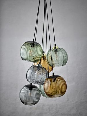 Bloomingville Adar Taklampa, Brun, Glas, Ø22xH20 cm