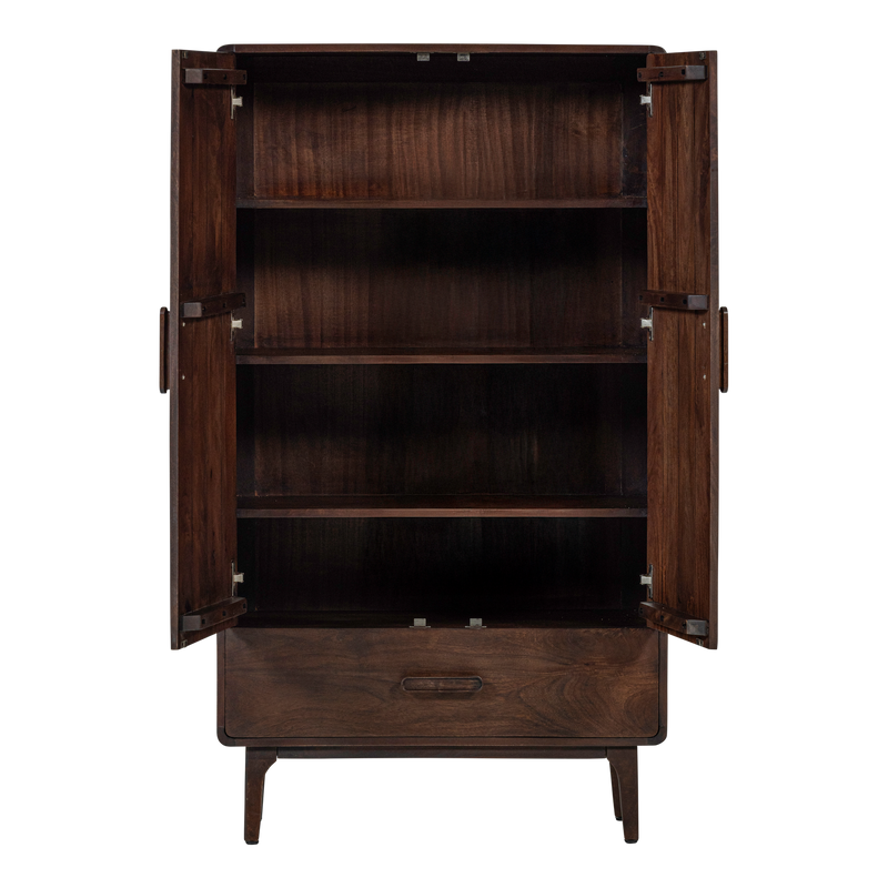 WOOOD Liya 2-Dörrars Skåp i Mörkbrunt Mangoträ