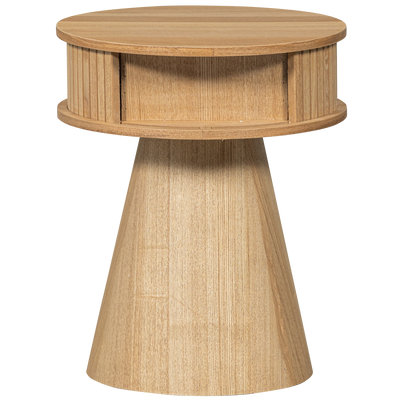 WOOOD Karri Runt Nattduksbord i MDF och Furu, Naturlig