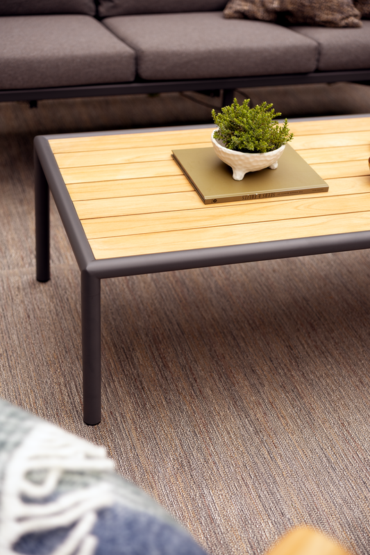 Brafab Gordon Soffbord 65x140 cm Antracit/Teak