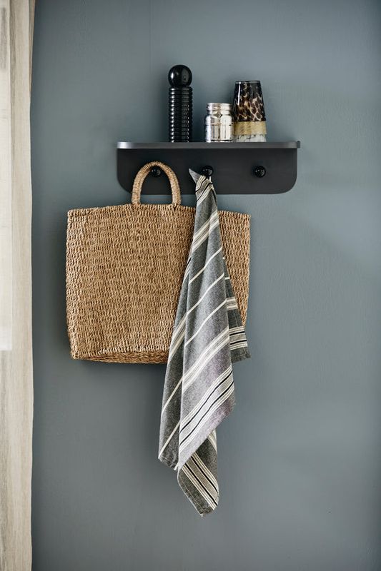 Nordal TURDA Hylla med Krokar - Grå