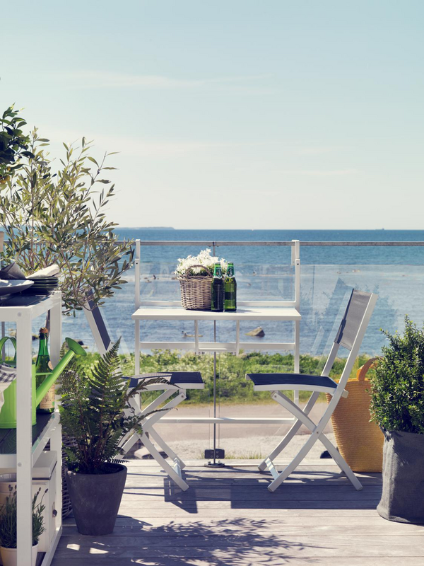 Brafab Leone Fällstol Vit/Grå