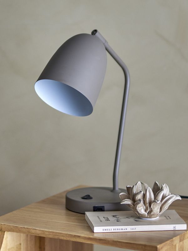 Bloomingville Lemar Bordslampa, Grå, Metall, L26xH37xW15 cm
