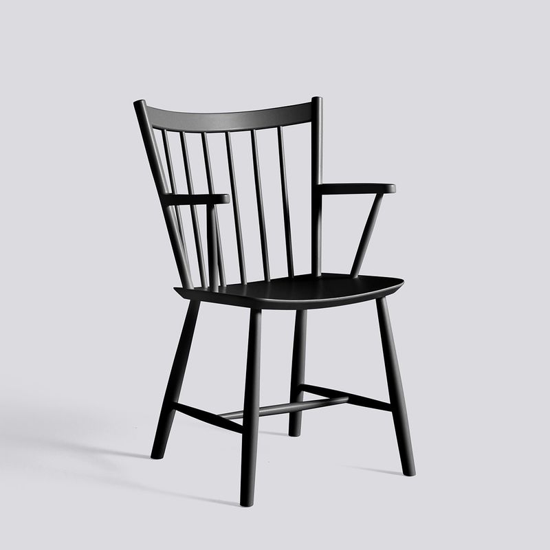 HAY J42 karmstol, Black lacquered beech