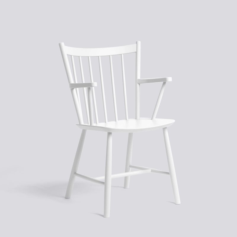 HAY J42 karmstol, White lacquered beech