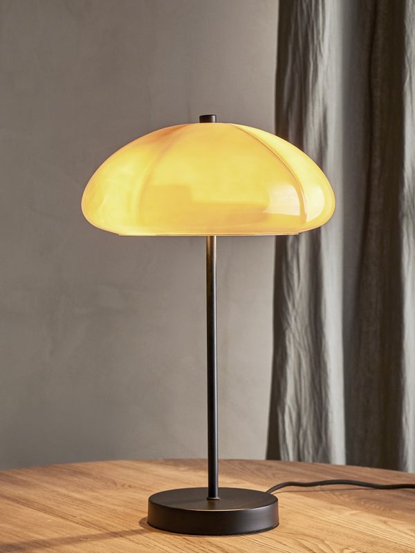Bloomingville Kinoko Bordslampa, Gul, Metall, Ø30xH46,5 cm