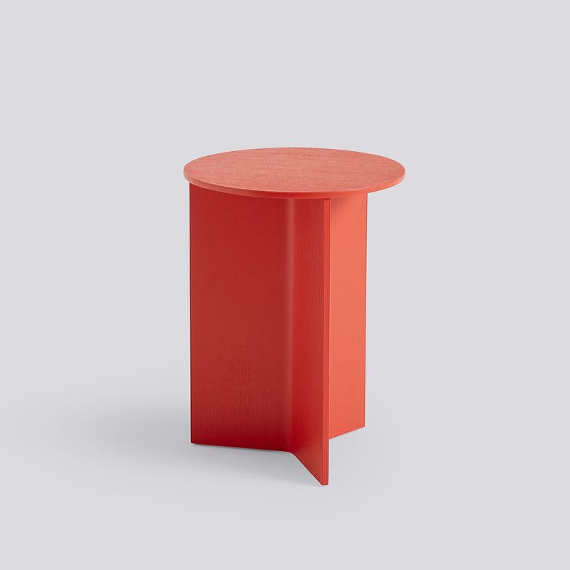 HAY Slit high sidobord, Candy red lacquered oak