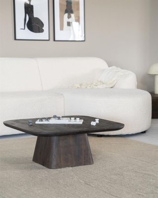 Elegant Soffbord Aron 80x80 cm - Mörkbrun