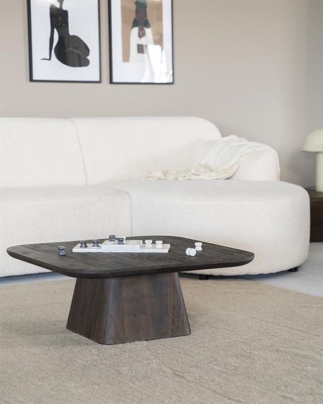 Elegant Soffbord Aron 80x80 cm - Mörkbrun