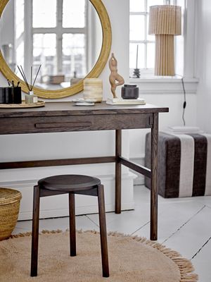 Bloomingville Flint Sittpuff, Brun, Polyester