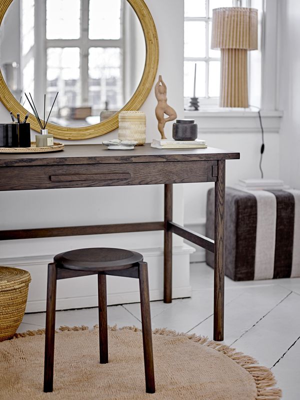 Bloomingville Flint Sittpuff, Brun, Polyester