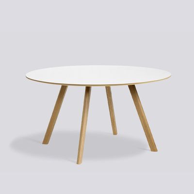 HAY CPH25 matbord, White laminate/Lacquered oak